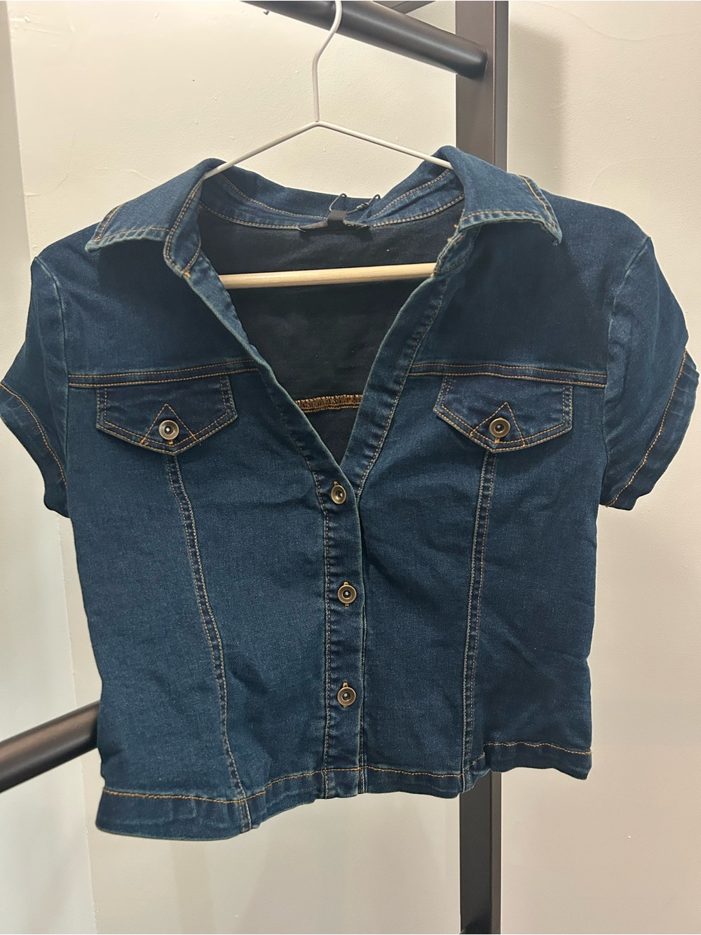 Women’s Dark Blue Denim top - Short Sleeve